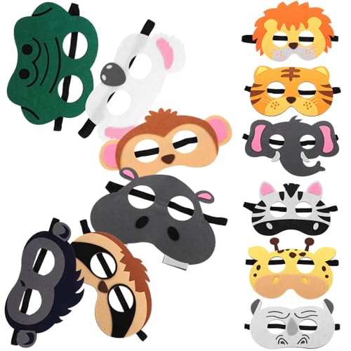 ibasenice 12st Tier-cosplay-maske Halloween-tiermaske Lustige Tierkopfbedeckung Lustige Tiermasken Halloween-filz Halloween-kind Halloween-maske Schlafmaske Für Tierkopfmasken Gefühlt von ibasenice
