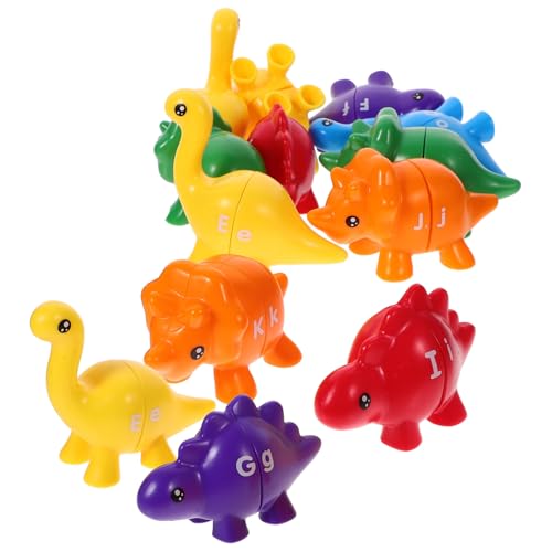 ibasenice 13 Stück Teiliges Dinosaurier Alphabet Lernspielzeug Farbenfrohes Sortierspiel für Vorschulkinder Fördert Gedächtnis Feinmotorik und Frühkindliche Bildung Leicht und Tragbar für von ibasenice