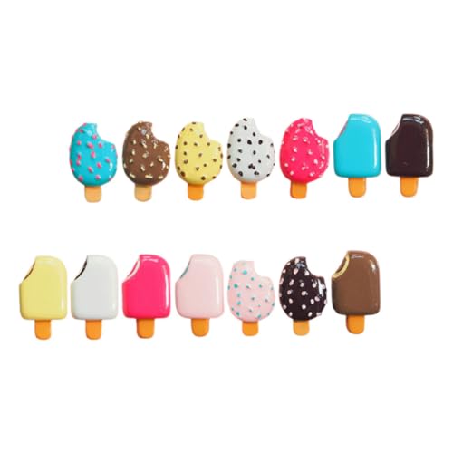 ibasenice 14 Stück Kawaii Resin Eiscreme Anhänger Lebensechte Dessert Dekorationen für DIY Handyhüllen und Partys Schokoladenornamente und Süßwaren Requisiten von ibasenice