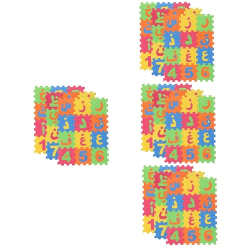 ibasenice 144 STK Arabische Matten Araber ABC-spielmatte Für Babys Alphabet-Puzzle Boden Spielzeug Ineinandergreifende Schaumstoffmatten Alif Zahlenschaumpuzzle Eva Kind Anzahl Kunsthandwerk von ibasenice