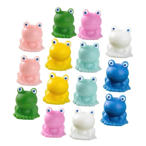 ibasenice 14St Miniatur-Froschstatue Outdoor- Bausatz Terrarienschmuck Frosch Solar-Froschlicht kleine Froschfiguren Cute Decor mikrolandschaft Mini-Frosch-Modell Miniaturfiguren Harz von ibasenice