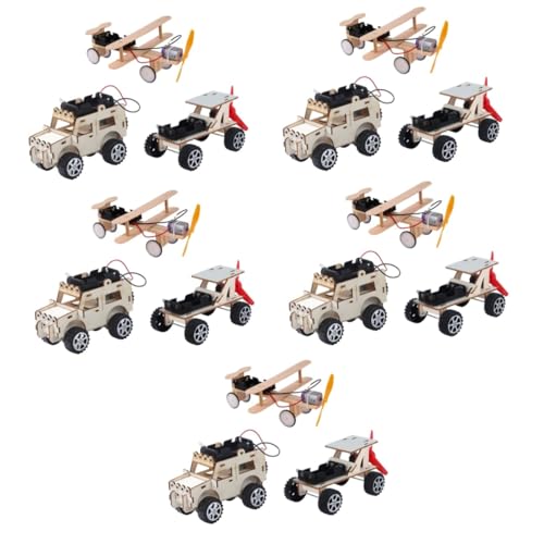 ibasenice 15 STK selbstgebautes Auto kreatives Spielzeug Autos für Kinder Kinderspielzeug Autos Spielzeug Kinderautospielzeug Flugzeugmodell Spielzeug hölzern schmücken einstellen Puzzle 3D von ibasenice