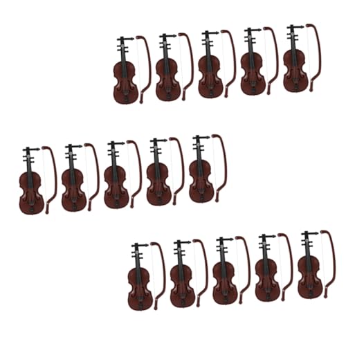 ibasenice 15 Sätze Mini-Geige Violine Geigenspielzeug Für Ornamente Winzige Geige Mit Musik Kindergeige Desktop-Dekorationen Weihnachtsrequisiten Geigenmodelle Rot Plastik von ibasenice