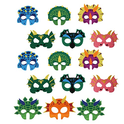 ibasenice 15 Stück Maske Dinosauriergirlande Monster Dschungel Strudel Erpel Halloween Kinderspielzeug Partygeschenke Zum Thema Dinosaurier Partyzubehör Zum Thema Dinosaurier Gefühlt von ibasenice