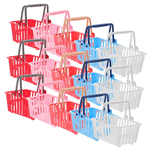 ibasenice 15 Stück Mini-Einkaufskorb mini einkaufskorb Mini-Plastikkorb Mini Aufbewahrungskorb Kleiner Einkauf Mini-Einkaufswagen Einkaufskorb Ornament Korb Mini- Kinderkorb Abs von ibasenice