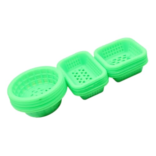 ibasenice 15 Stück Puppenhaus für kinderspielzeug miniaturen Figuren DIY-Miniaturen Kid Toys Körbe Miniatur-Zeug Miniatur-Möbeldekor Miniatur-Korbmodell Abs Light Green von ibasenice
