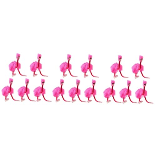 ibasenice 15 Stück Schnur hängende Flamingo-Dekorationen Flauschige Kuscheltiere scrump plüsch Plüschtier Ornament Mädchenspielzeug Puzzle Draht ziehen Strauß Marionette Kind Hölzern Rosa von ibasenice