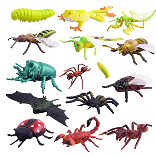 ibasenice 15 Stück Teiliges Künstliches Tiermodell Realistische Mantis Fledermaus Tausendfüßer Figuren Halloween Deko Langlebiges Kunststoffspielzeug für Party Scherzartikel von ibasenice