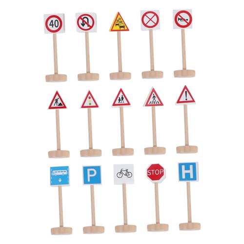ibasenice 15-teiliges Verkehrszeichen-Set Aus Holz Für Kinder Pädagogisches Spielzeichen-Spielzeug Kinderverkehrsspielzeug Modellverkehrszeichen Zum Lernen ibasenice 15-teiliges Verkehrszeichen-Set Aus Holz Für Kinder Pädagogisches Spielzeichen-Spielzeug Kinderverkehrsspielzeug Modellverkehrszeichen Zum Lernen von ibasenice