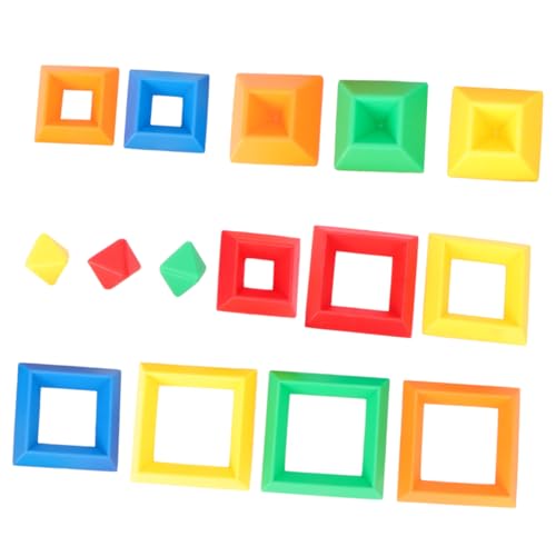 ibasenice Pyramidenbaustein-Set – 15-teiliges Lernspielzeug Für Die Frühe Bildung – Poliertes Glattes Material – Sicher Für Kinder – Mehrspieler-Spiel von ibasenice