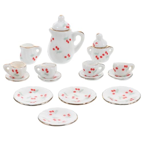 ibasenice Miniatur-teeparty-Set Für Kinder Keramik- Teller Und Tasse Für Das Puppenhaus-Wohnzimmer von ibasenice