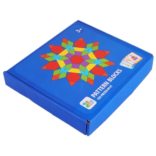 ibasenice 155 Stück Rätsel Für Kinder Holzspielzeug Geometrisches Spielzeug Aus Holz Geometrische Sortierbrettblöcke Frühes Lernspielzeug Tangram-Formen Vorschulrätsel Hölzern Puzzle Baby von ibasenice