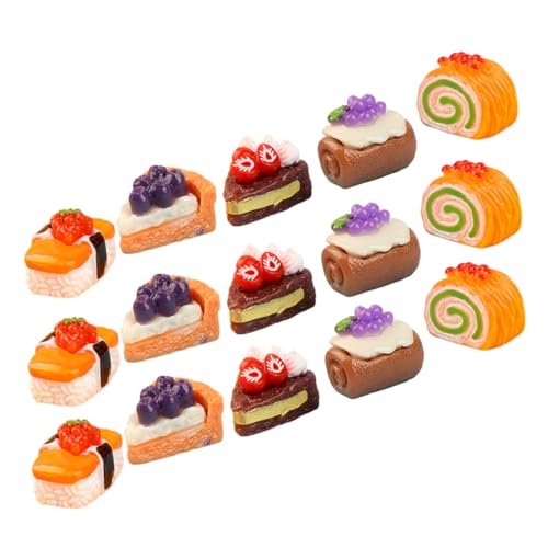 ibasenice Kuchenminiaturen Aus Kunstharz – 15er Set Mini-dessertkuchen Für Puppenhaus & Fotografie-Requisiten von ibasenice