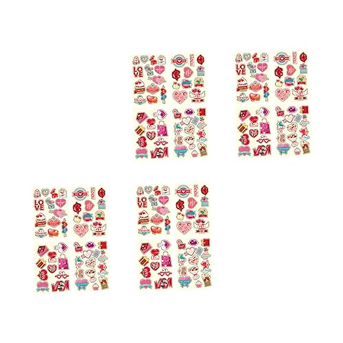 ibasenice 16 Blatt Valentinstag Aufkleber Notebook-Aufkleber Bastelaufkleber Festival-geschenkaufkleber Aufkleber Dekoration Material Aufkleber Für Die Oberfläche Von Kupferplatten von ibasenice