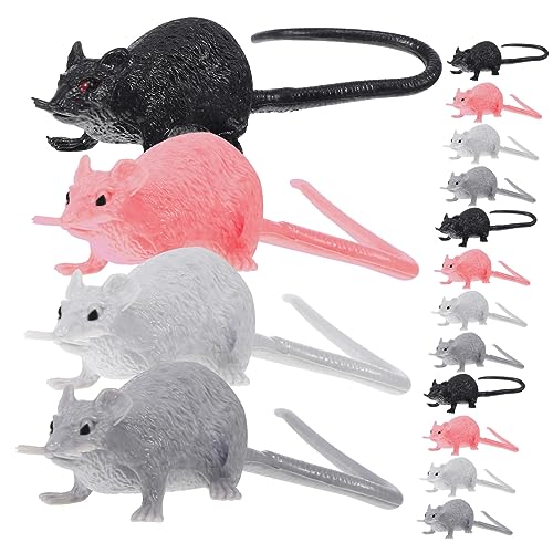 ibasenice 16 Pcs Halloween Ratte Ornament Kunststoff Halloween Ratten Decor Festival Foto Requisiten von ibasenice