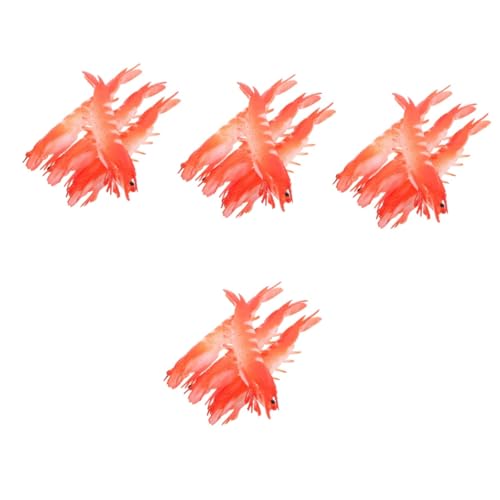 ibasenice 16 STK Künstliche Garnelen Meerestiermodell Dekorative Garnelenmodelle Simuliertes Meerestierspielzeug Gekochte Garnelen Simulierte Meereslebensmodelle PVC Requisiten Krabbe von ibasenice