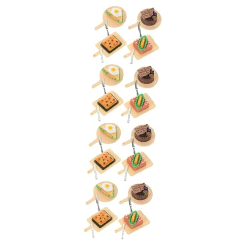 ibasenice 16 Sätze Puppenhausbrot Mini-Fastfood Essen Vorgeben Mini-küchenszenendekor Mini- -küchenzubehör Miniatur-Food-Modell Mini-Rollenspiel Kuchen-Modell Holz Haushalt Kleines von ibasenice