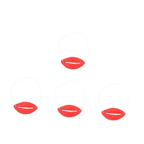 ibasenice 16 Stck. Teiliges Rote Lippen Kostüm Sausage Mouth Party Requisiten aus Hautfreundlichem Material Lustige Große Cartoon Wurst Mund Maske für Karneval Cosplay und Maskerade von ibasenice