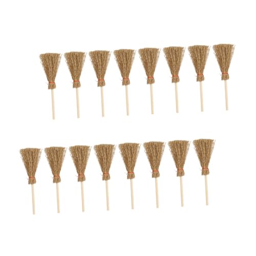 ibasenice 16 Stück Teiliges Mini Besen Puppenstube Dekoration Miniatur Besen für DIY Mikro Garten und Hausdekoration Geeignet für Sammler von ibasenice