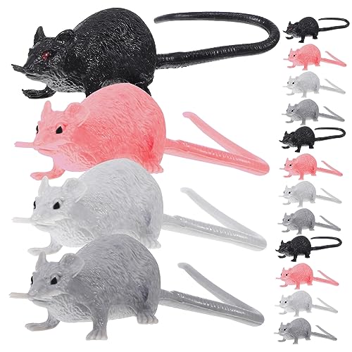 ibasenice 16 Stück -kürbis-mini-puppenhaus-spielzeugornamente Ratte Kaninchen Mäuse Halloween Hamster Figur Labyrinth Streich Gruselig Plüsch Haustier Gefälscht Käfig Plastik von ibasenice