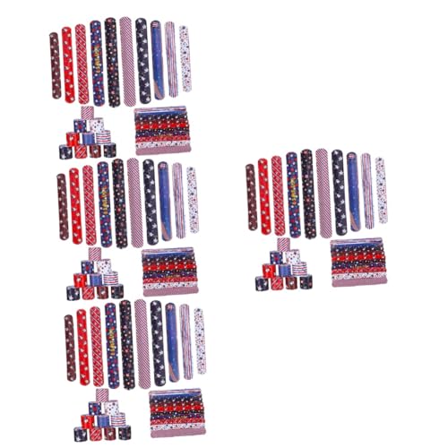 ibasenice 160 Stk Papa-Kreis kinder dekor patriotische Slap- armbänder für kinder spielzeug für kinder amerikanische Flagge Partyzubehör Schlagarmband für Party Handgelenk Schmuck von ibasenice