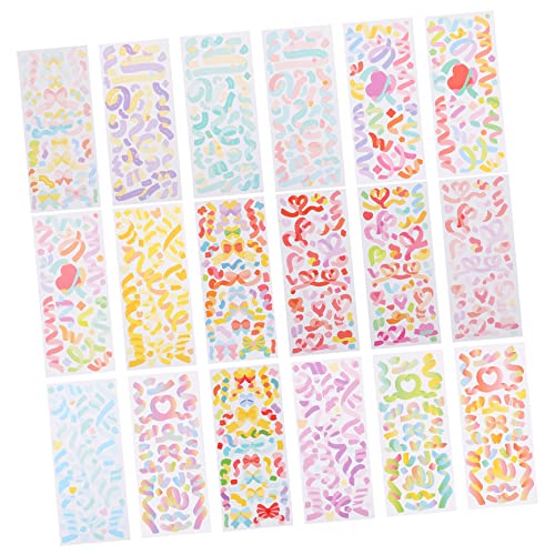 ibasenice 18 Blatt Selbstklebende Regenbogenband Aufkleber für DIY Scrapbooking Bastelbedarf Abziehbar und Wiederverwendbar für Heimdekoration und Handwerksprojekte von ibasenice