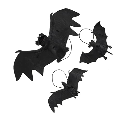 ibasenice 18 STK Halloween-Fledermaus Fledermäuse Halloween-Dekoration Halloween-Dekorationen im Freien Halloween Horror Halloween grusel Partyschmuck Halloween hängende Fledermäuse Gummi von ibasenice