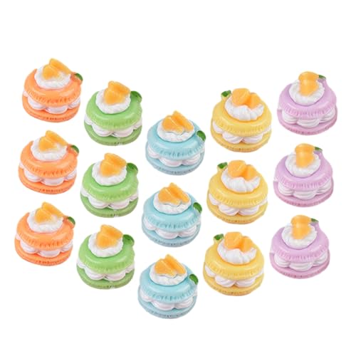 ibasenice 18 STK Simulation Eines Kleinen Kuchens Stapler Dessert- Kuhskulpturfiguren Luftspiegel Miniatur Platte Verschütten Materielle Untersetzer Tischfiguren Booties Harz von ibasenice