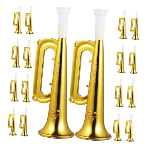 ibasenice 18 Stück Goldene Plastik Hörner für Sportveranstaltungen Partys und Feiern Robuste Lärmmacher für Leidenschaftliche Fans Vielseitige Cheering Props von ibasenice