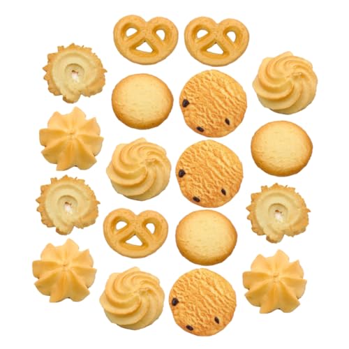 ibasenice 18 Stück Kekse Modell Gefälschte Lebensmittel Requisiten Puppenhaus Keks Küche Keks Fotografie Requisiten Cupcake Behälter Rollenspiel Winzige Lebensmittel Simulation Kekse von ibasenice
