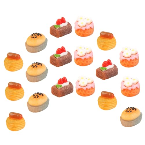 ibasenice 18 Stück Mini Kuchen Obstkuchen Gefälschte Lebensmittel Dessert Obstkuchen Dekorativer Mini Kuchen Mini Kuchen Modell Mini Puppenhaus Kuchen Mini von ibasenice