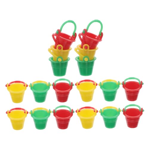 ibasenice 18 Stück Teiliges Mini Kunststoff Miniatur Sandspielzeug Bunte Wasser-Eimer Puppenhaus Zubehör Dekoration für Kreative Spielszenen und Miniaturmöbel von ibasenice