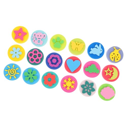ibasenice 18 Stück Teiliges Stempelset Doppelseitige Eva Malstempel Bunte Scrapbooking Siegel Kindergarten Aktivitätspreis Kreatives Bastelspielzeug für Jungen und Mädchen von ibasenice