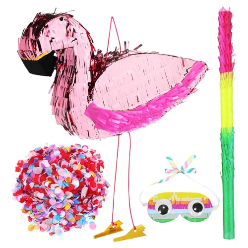 ibasenice 1Satz Flamingo Pinata Mit Piñata Stick Und Lustige Geburtstagsdekoration Für Kinderpartys Und Feiern Vielseitig Einsetzbar Bunter Füllung von ibasenice
