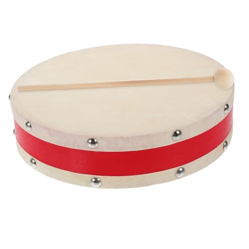 ibasenice 1Satz Handtrommel für Kleinkinder Percussion Instrument mit Drumstick für Musikaufklärung Holzhandtrommel Strapazierfähiges und Korrosionsbeständiges Design von ibasenice