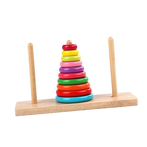 ibasenice 1Satz Hölzernes Hanoi Turm Spielzeugset für Pädagogisches Stapelspiel mit Bunten Ringen Lernspielzeug für Kreative Aktivitäten und Eltern Junge Mädchen Interaktion ibasenice 1Satz Hölzernes Hanoi Turm Spielzeugset für Pädagogisches Stapelspiel mit Bunten Ringen Lernspielzeug für Kreative Aktivitäten und Eltern Junge Mädchen Interaktion von ibasenice
