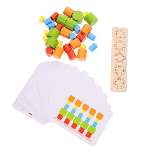 ibasenice 1Satz Holz Zylinder Stapelspiel Für Entzückende Säulen Stapelblöcke Für Balancespiele Lernspielzeug Konzentration Und Motorik Für Kleinkinder von ibasenice