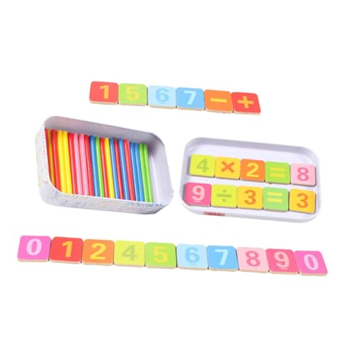 ibasenice 1Satz Holzspielzeug Zählstäbe Mathematische Intelligenzstäbe für Vorschulkinder Pädagogisches Rechenfähigkeiten von ibasenice