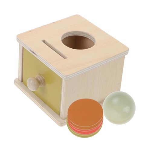 ibasenice 1Satz Montessori Holzspielzeug Schubladenbox für Ball und Münzsortierbox Interaktives Vorschulspielzeug Robust und Farbenfroh zum Greifen von ibasenice