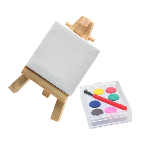 ibasenice Miniatur Holz Staffelei Für Malerei Mini Haus Dekoration DIY Landschaftsornament Künstlerisches Zeichenbrett Pigment Schmuckzubehör von ibasenice