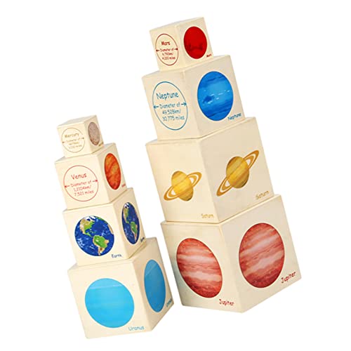 ibasenice 1Satz Stapelboxen Mit Planeten Lernspielzeug Für Kleinkinder Form Und Farberkennung Stapelbare Spielzeugboxen Im OPP Beutel Verpackt Für Kreative von ibasenice