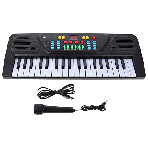 ibasenice Zartes Elektronisches Klavierspielzeug Für Kinder 37-Tasten-musiktastaturspielzeug Musikspielzeug Für Kinder Mit Mikrofon Schwarz von ibasenice