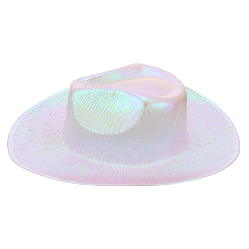 ibasenice 1Stk Fantasy-Cowboy-Hut Rosa Hut LED-Cowgirl-Hut Kappe Cowgirl-Kostüm Jungenhut kinderkleider kinderkleidung Retro hat Hut im Westernstil eva Composite bunter Cowboyhut Weiß von ibasenice
