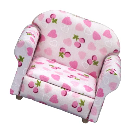 ibasenice Miniatur-Sofa-Modell Maßstab 1:12 Holz Und Stoff Miniatur-Sofa Basteln Dekoratives Mini-möbelspielzeug von ibasenice