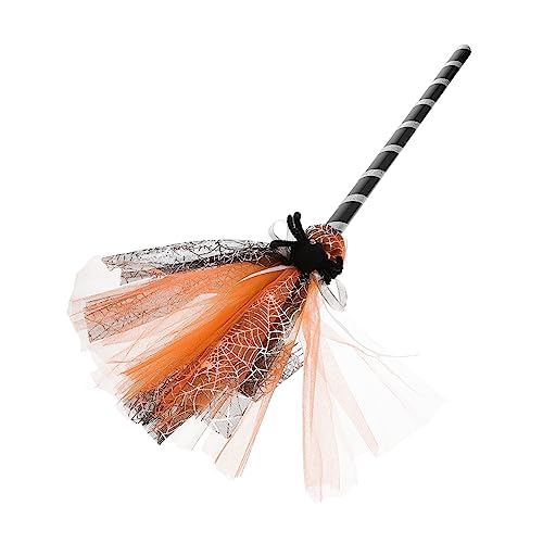 ibasenice 1Stk Zauberer Besen Halloween- Party Hexenbesenstiel Halloween-Besenstiel Strohbesen fegen Halloween Besen Halloween Costume Besen für Halloween Besenverzierung Plastik Orange von ibasenice