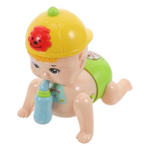 ibasenice 1Stück Kriechende Babypuppe Mit Musik Und Lichtern Kreatives Krabbelspielzeug Für Kleinkinder Fördert Die Bewegung Und Farberkennung Ohne Batterie Gelb von ibasenice