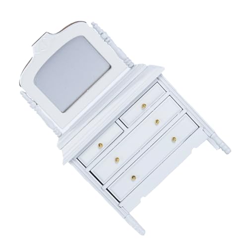 ibasenice 1Stück Miniatur Dressingschränke Dekoration Weißer Mini Schrank für Puppenhausmöbel Holzhandwerksaccessoire Foto Requisite für Schlafzimmer und Ankleidezimmer von ibasenice