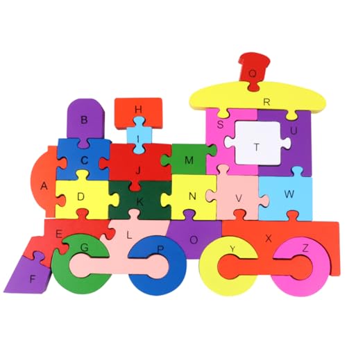 ibasenice 1pc 26 Puzzle- Puzzlematte Bausteinspielzeug Rätseln Bambus von ibasenice