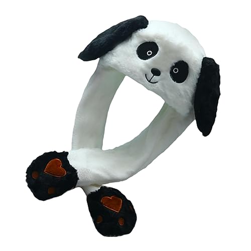ibasenice Plüschhut Mit Beweglichen Panda-ohren Party-anziehhut Mit Cartoon-ohren Für Alle Altersgruppen Bezauberndes Design von ibasenice