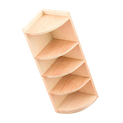 ibasenice 1stk Mini-eckschrank Mini-bücherregal Heimtextilien Simulationsstütze Miniaturschrank Schrankmodell Kleiner Eckschrank Nachahmung Bücherregal-Modell Hölzern von ibasenice